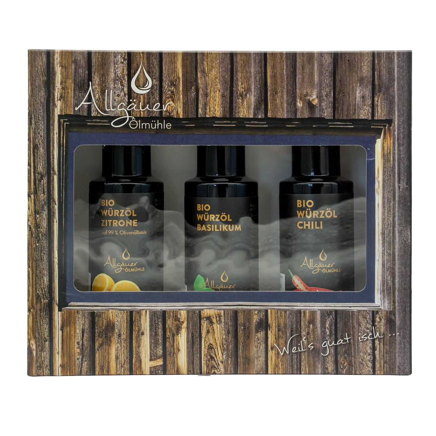 Allgäuer Ölmühle Bio Genießerbox Würzöle 3 x 100 ml