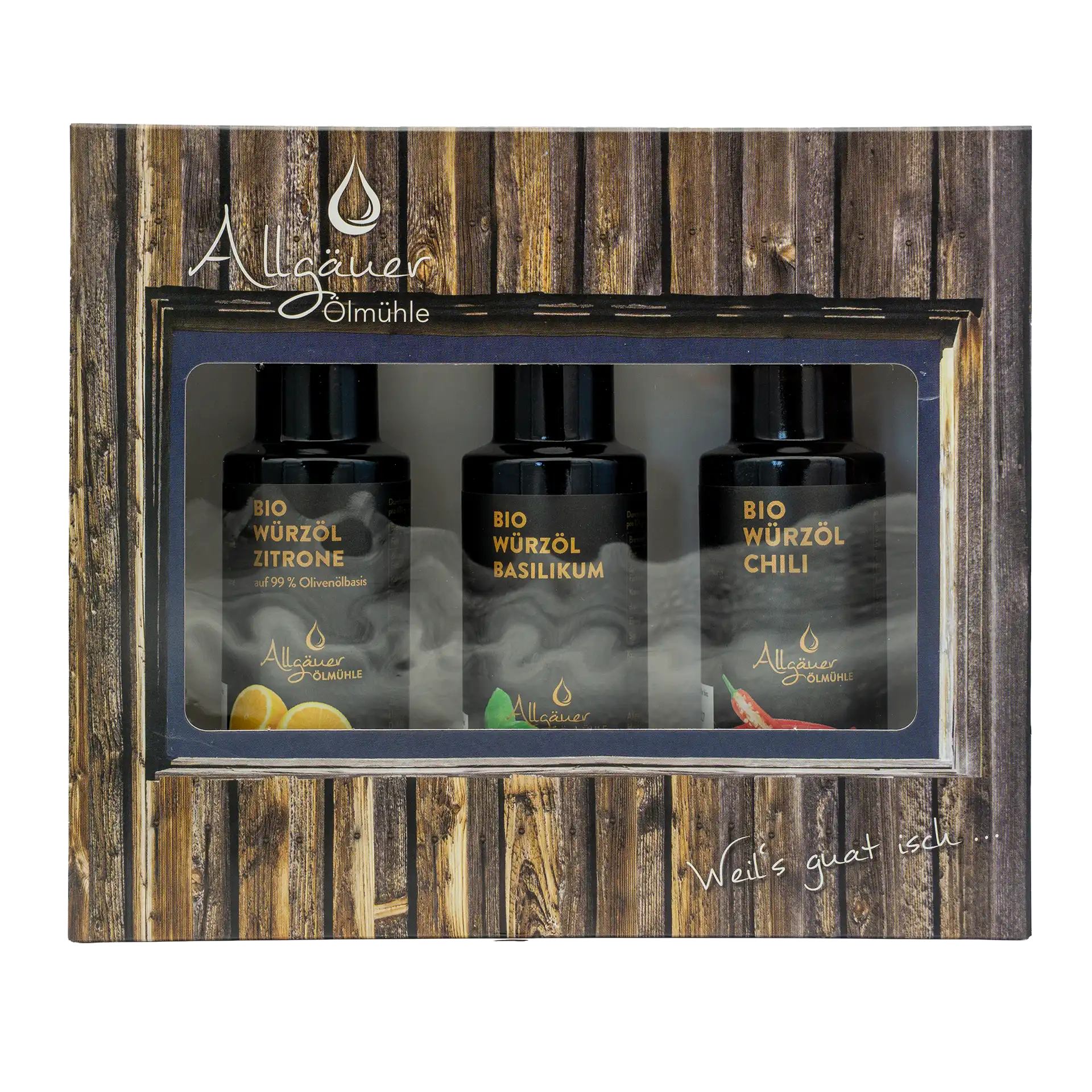 Allgäuer Ölmühle Bio Genießerbox Würzöle 3 x 100 ml