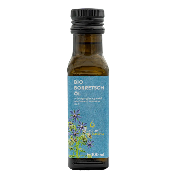Allgäuer Ölmühle Bio Borretschöl Nahrungsergänzung 100 ml Flasche