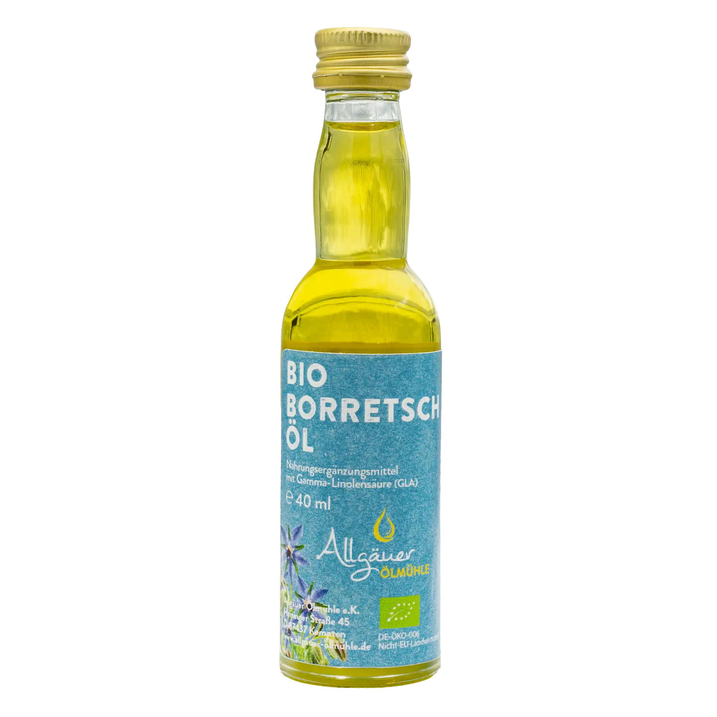 Allgäuer Ölmühle Bio Borretschöl Nahrungsergänzung 40 ml Flasche