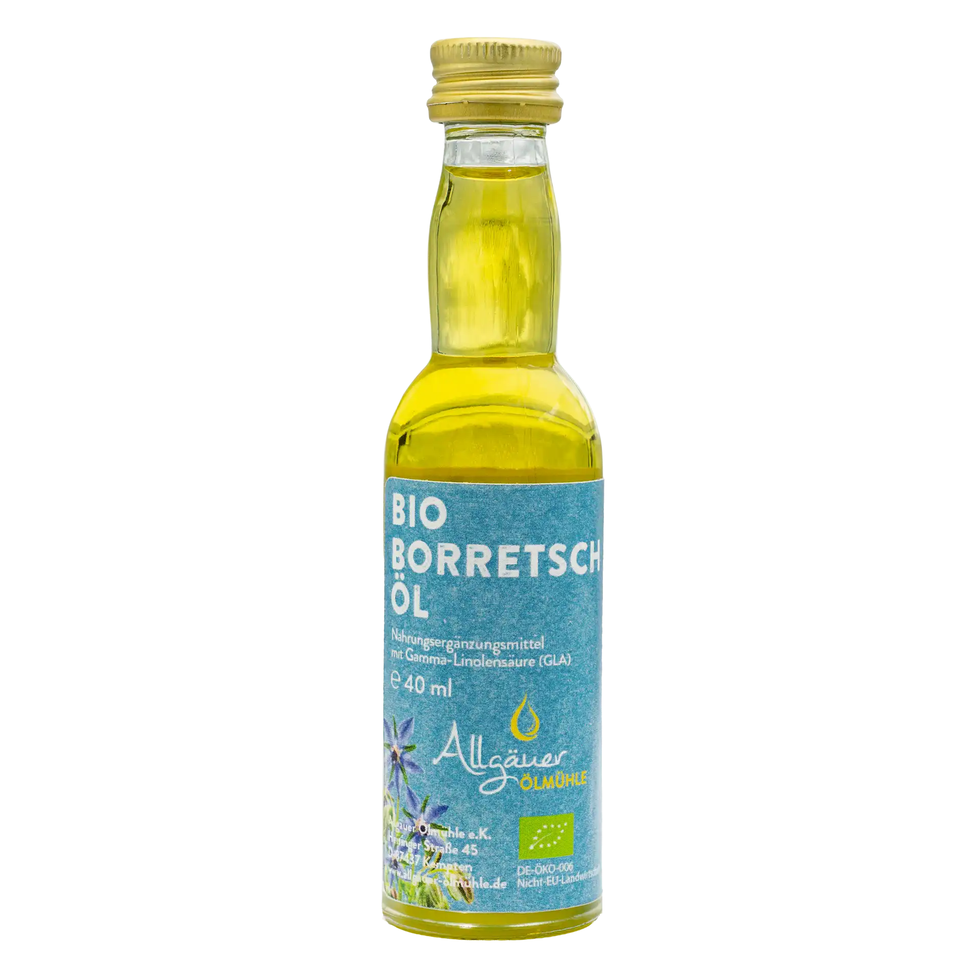 Allgäuer Ölmühle Bio Borretschöl Nahrungsergänzung 40 ml Flasche