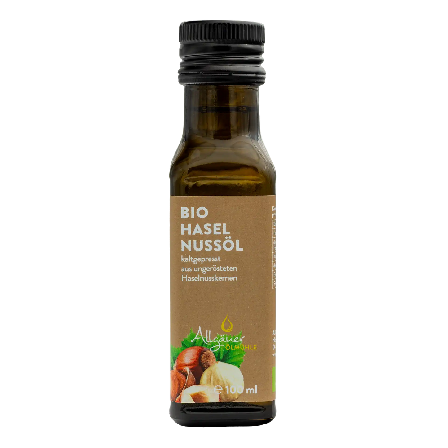 Allgäuer Ölmühle Bio Haselnussöl 100 ml Flasche