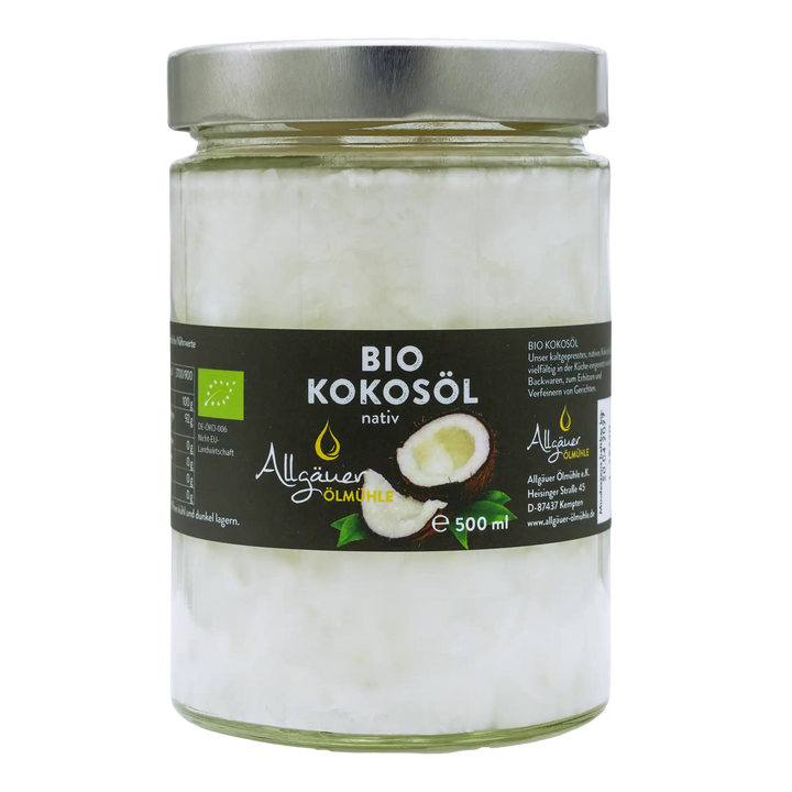 Allgäuer Ölmühle Bio Kokosöl 500 ml Glas