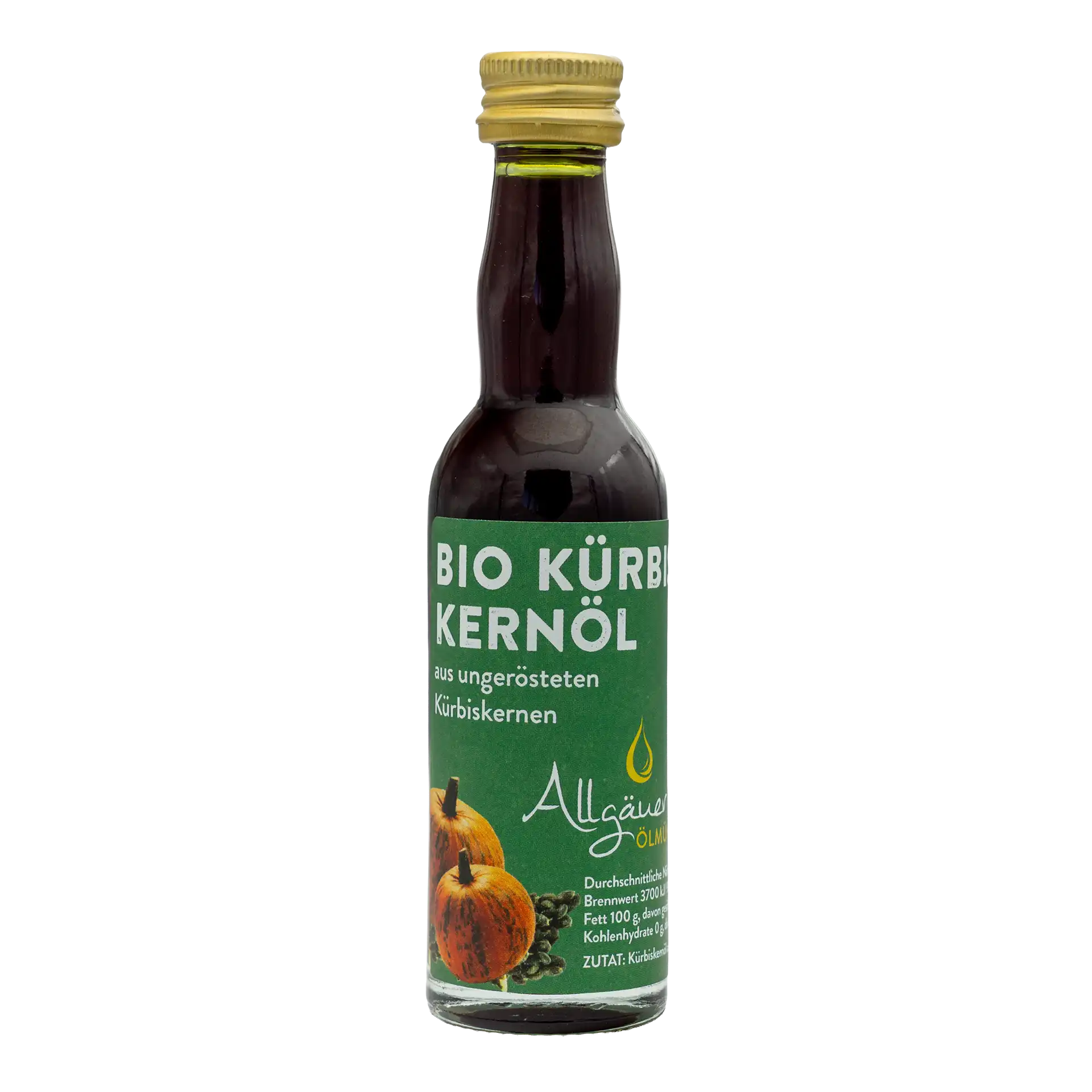 Allgäuer Ölmühle Bio Kürbiskernöl ungeröstet 40 ml Flasche