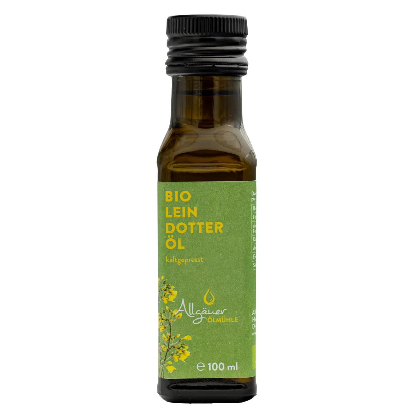 Allgäuer Ölmühle Bio Leindotteröl 100 ml Flasche