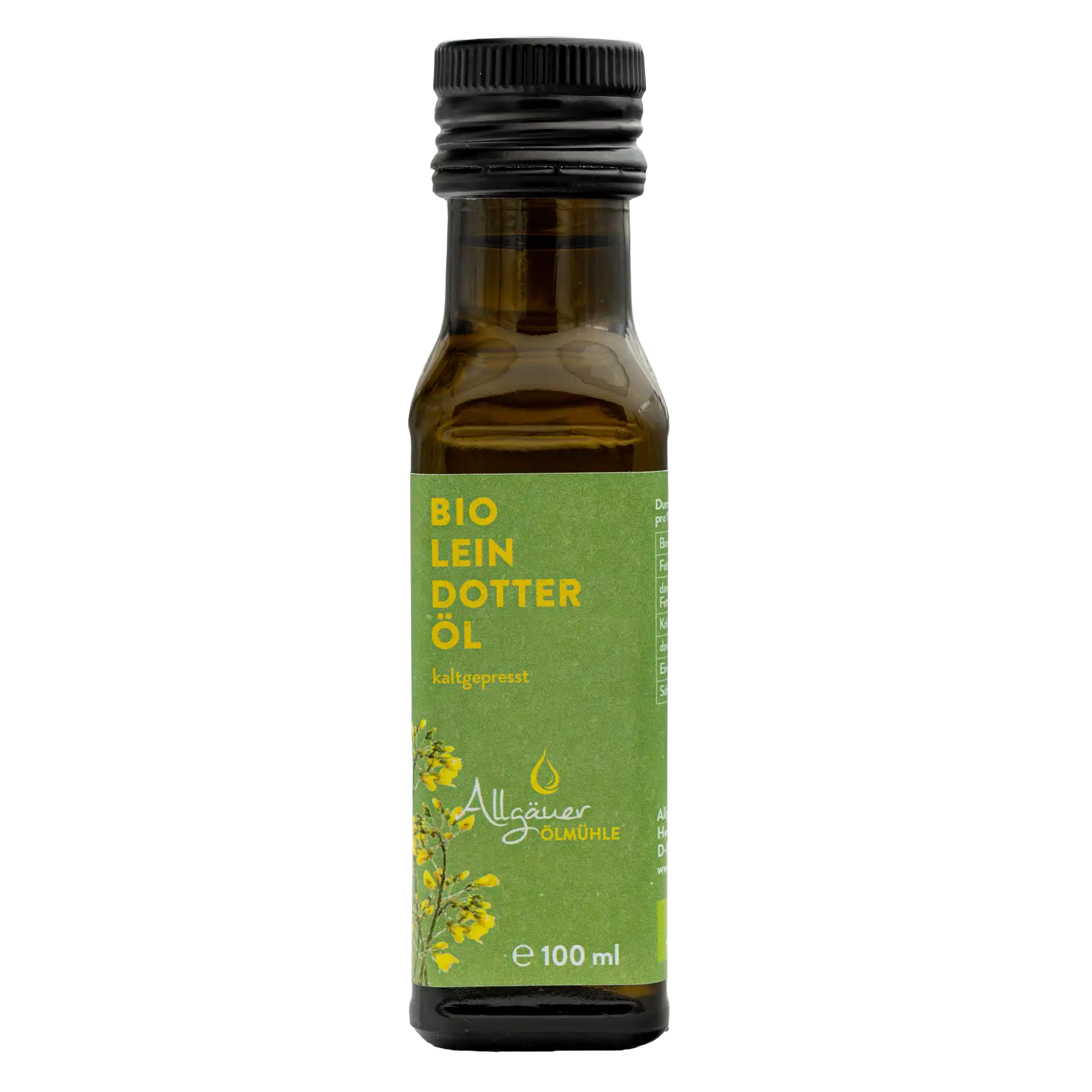 Allgäuer Ölmühle Bio Leindotteröl 100 ml Flasche