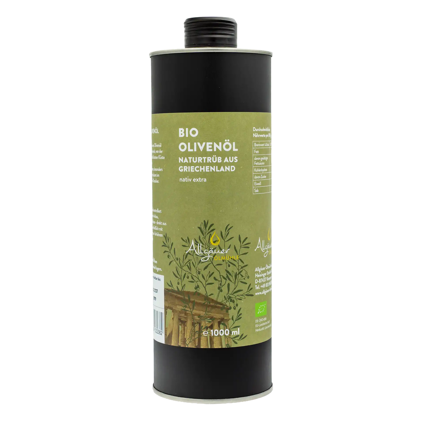 Allgäuer Ölmühle Bio Olivenöl Griechenland 1000 ml Dose