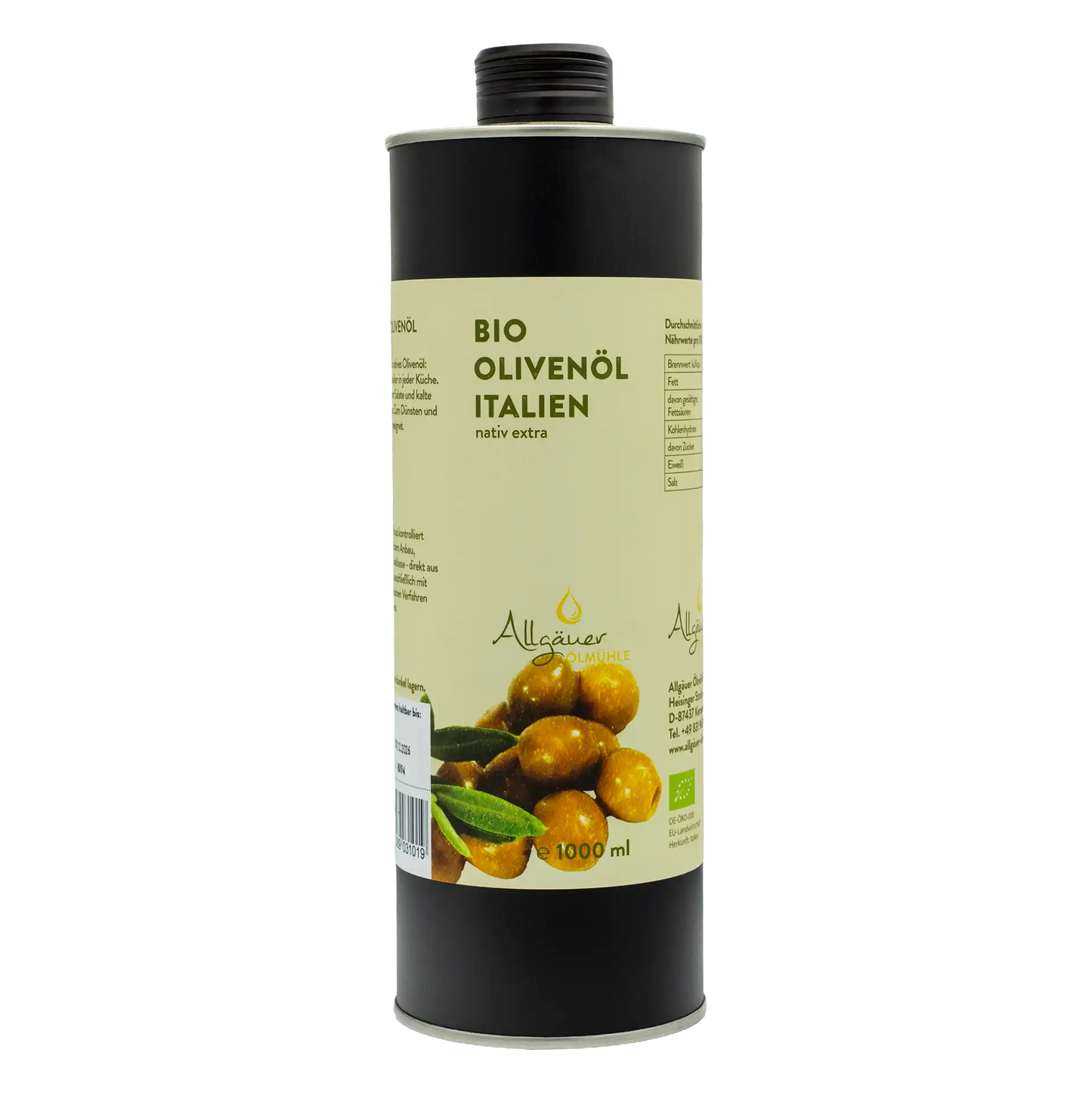 Allgäuer Ölmühle Bio Olivenöl Italien 1000 ml Dose