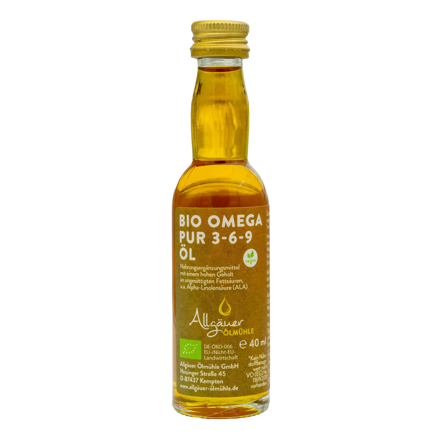 Allgäuer Ölmühle Bio Omega Pur 3-6-9 Öl 40 ml Flasche
