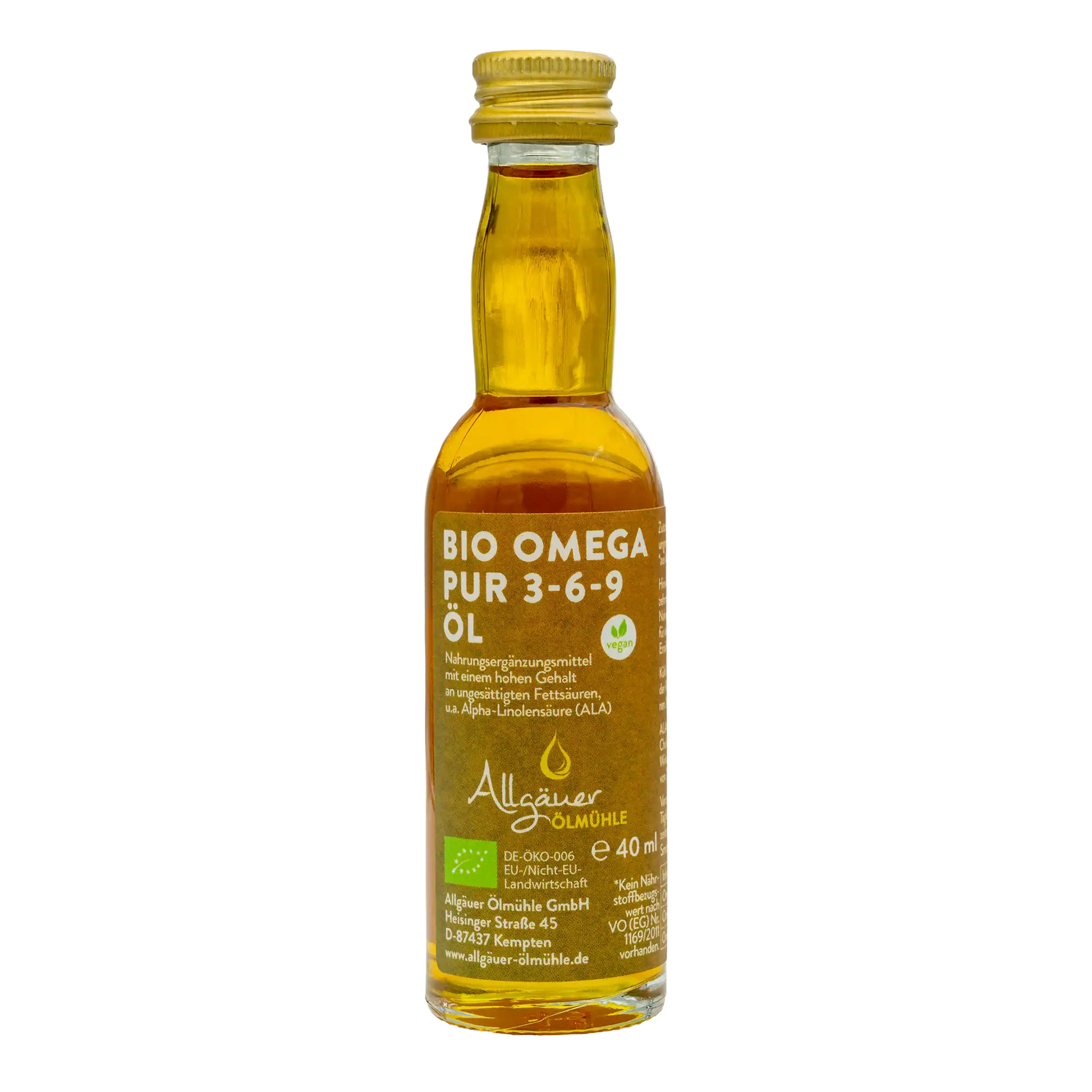 Allgäuer Ölmühle Bio Omega Pur 3-6-9 Öl 40 ml Flasche