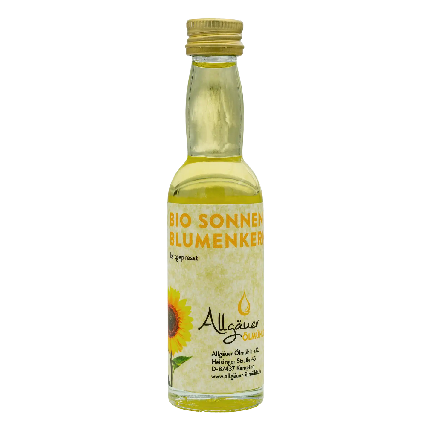 Allgäuer Ölmühle Bio Sonnenblumenöl 40 ml Flasche
