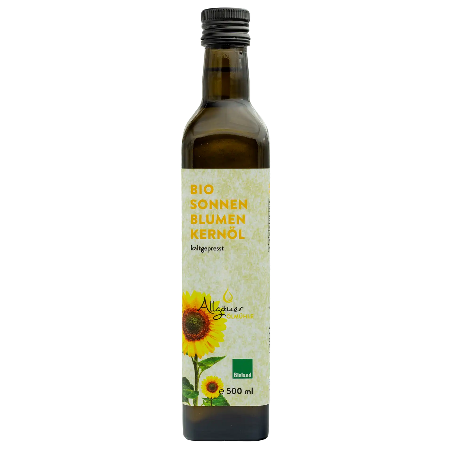 Allgäuer Ölmühle Bio Sonnenblumenöl 500 ml Flasche