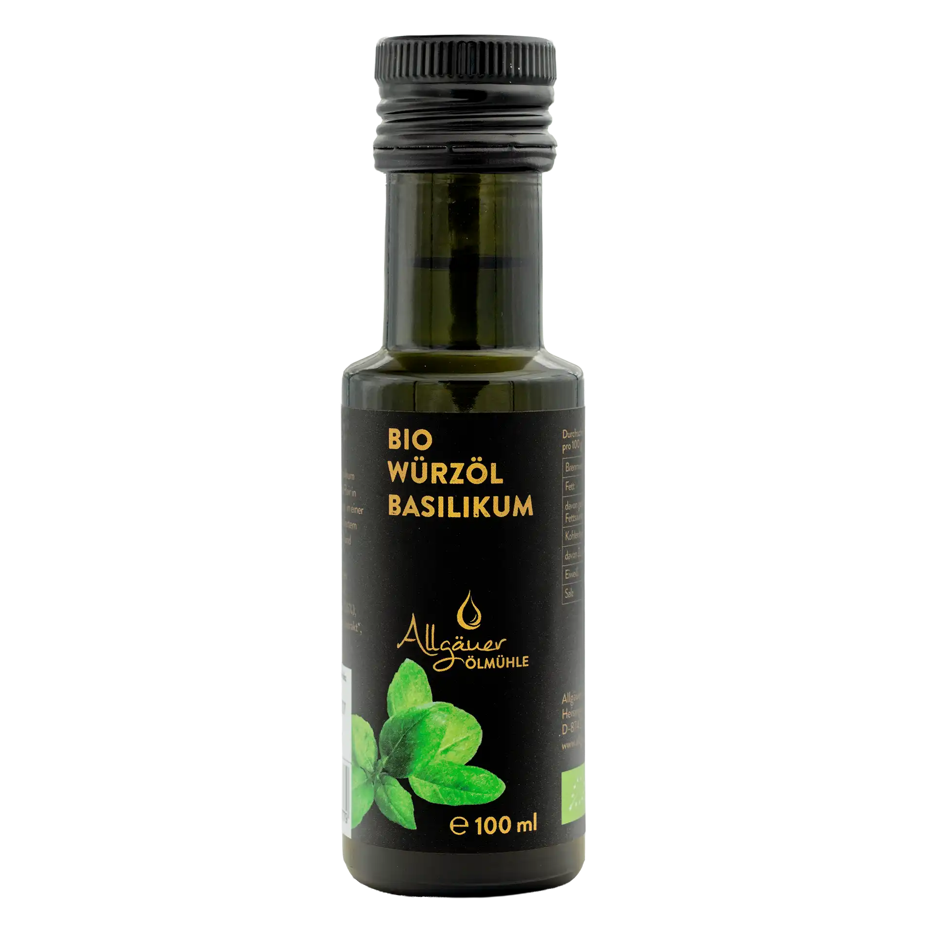 Allgäuer Ölmühle Bio Würzöl Basilikum 100 ml Flasche