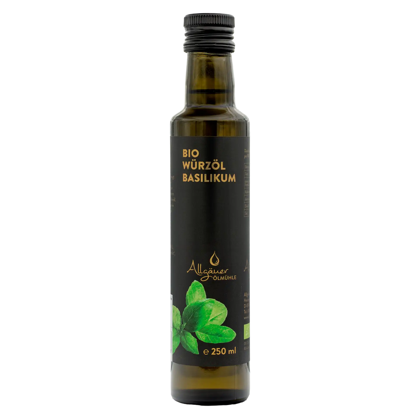 Allgäuer Ölmühle Bio Würzöl Basilikum 250 ml Flasche